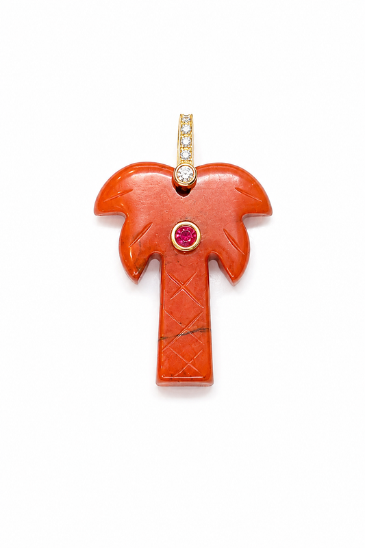 Palm Trees with Stone — Artisan Palm Charm with Natural Stone