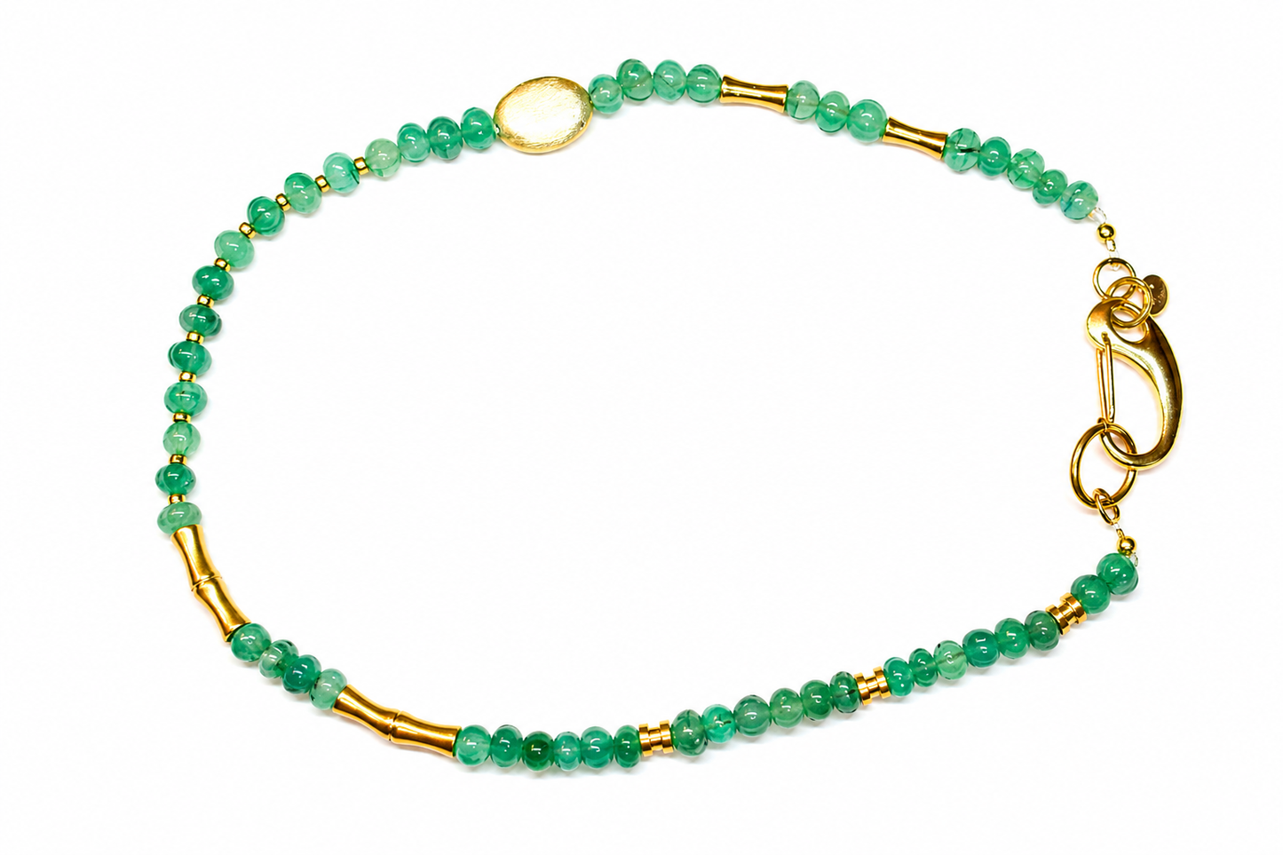 Collar Max verde claro 3 piedra natural — BoMBoM Jewels