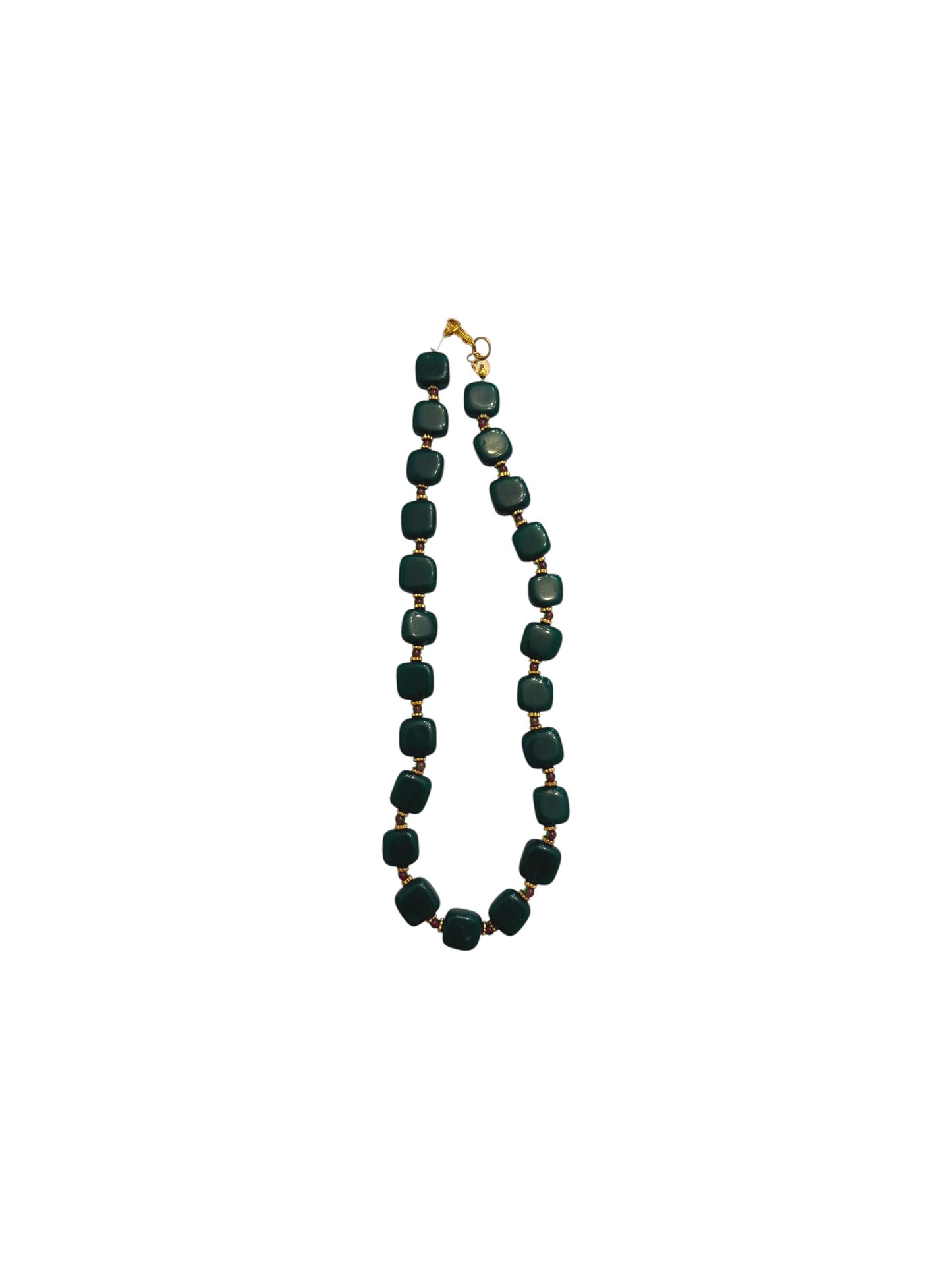 Collar Arun — Verde Oscuro y Granate