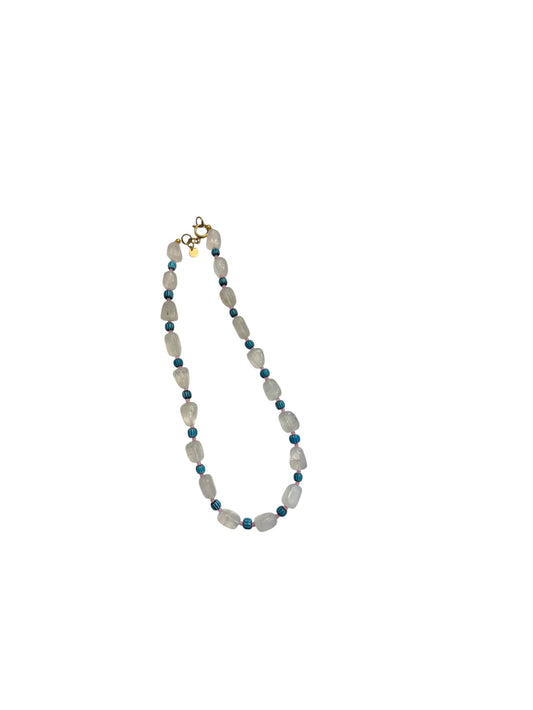 Collar Max — Cuarzo y Turquesa