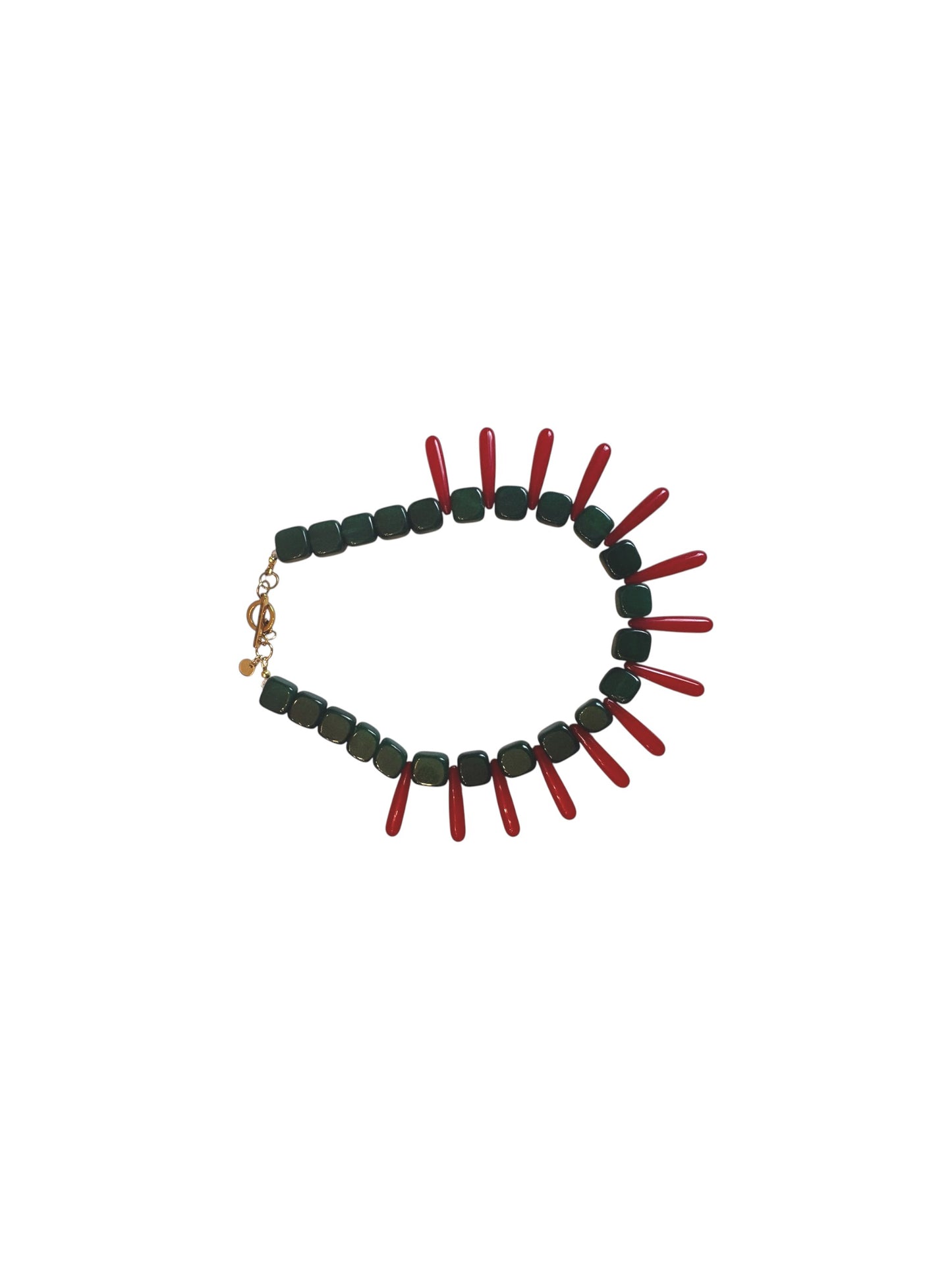 Collar Milagro — Verde y Coral