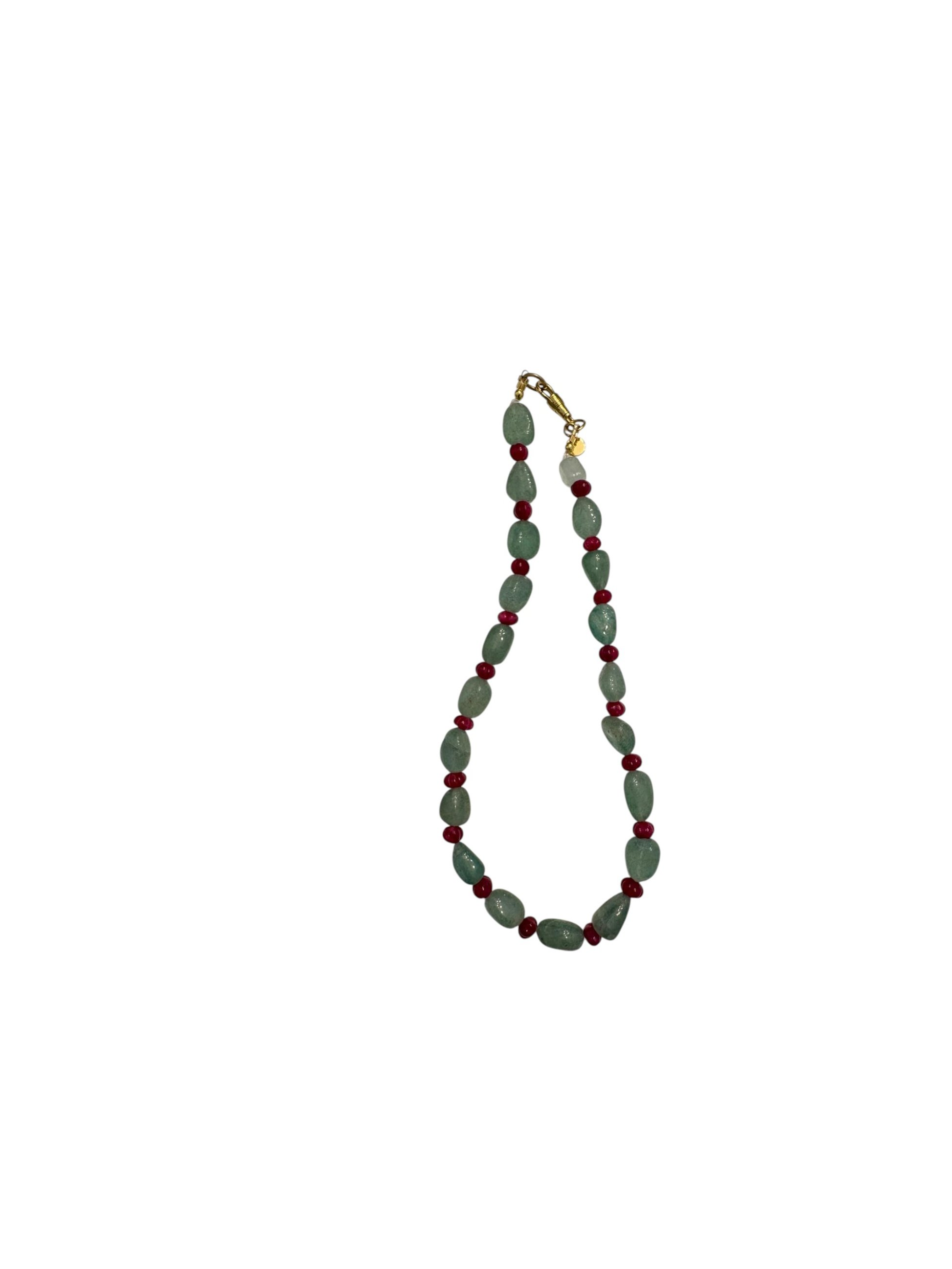 Collar Lola — Corto, Verde Agua y Granate