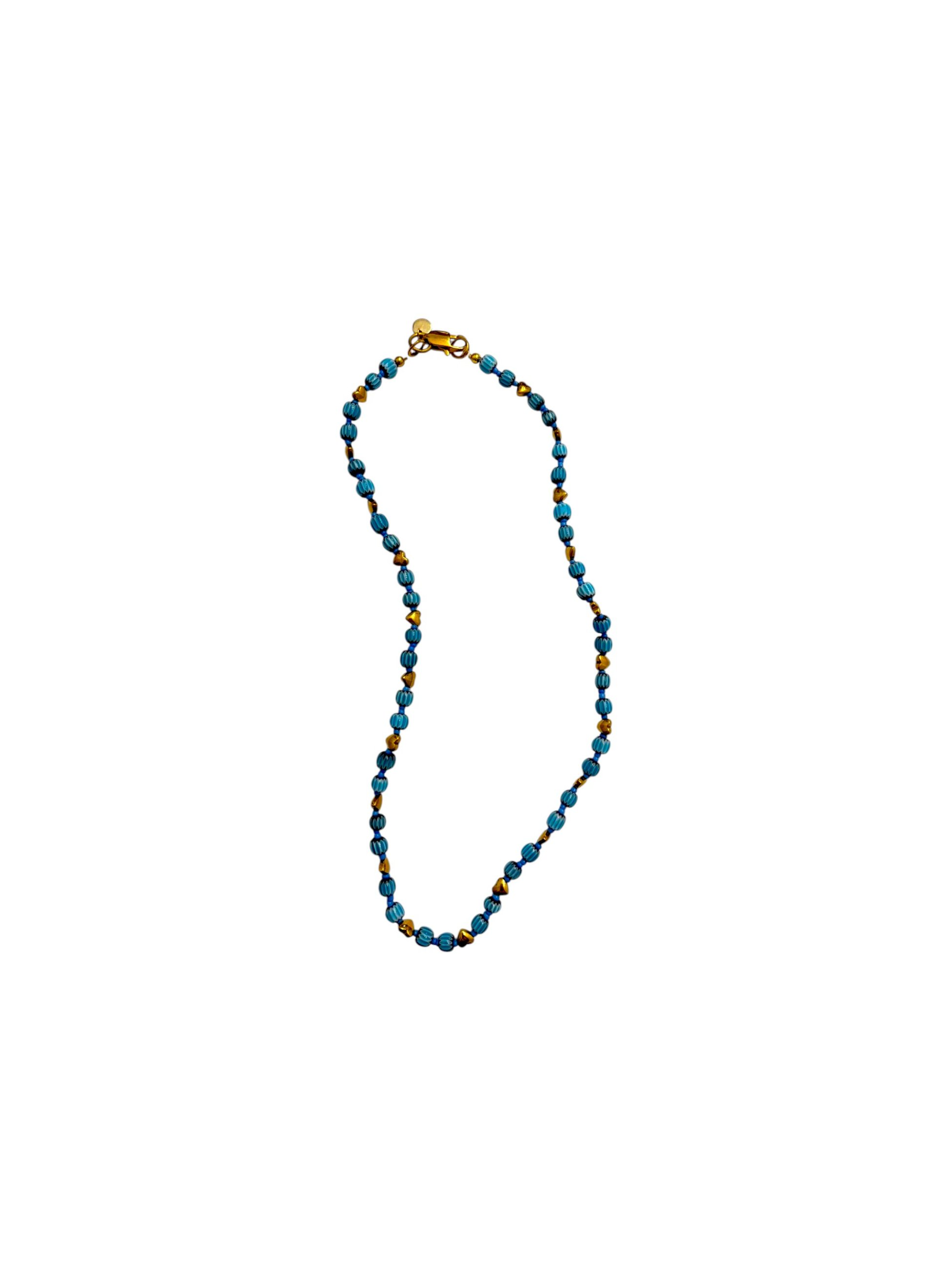 Collar Arun — Turquesa y Dorado