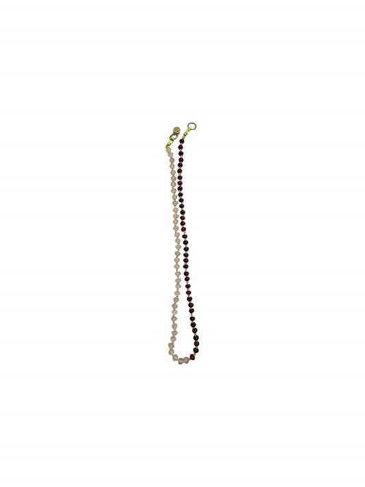 Collar Arun — Blanco y Granate